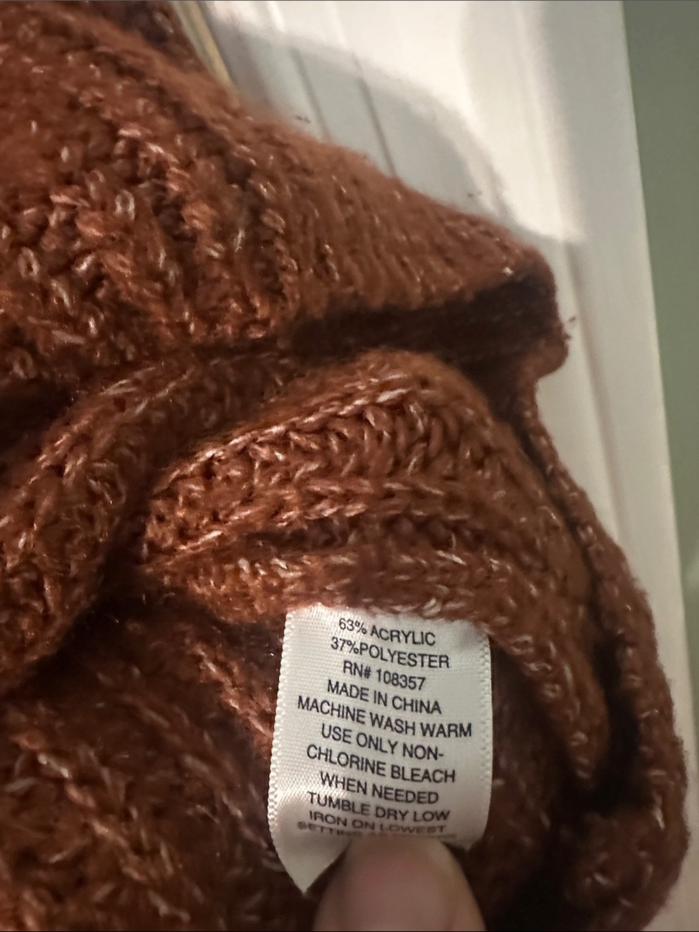 a.n.a Rust Brown Ribbed V-Neck Button Cardigan - Picture 3 of 8